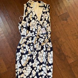 Navy blue floral dress